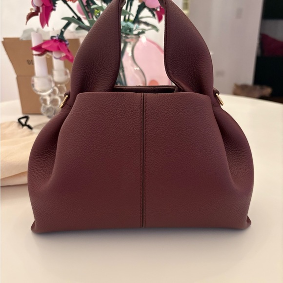 Polene Numéro Neuf Mini Textured Black Cherry Bag - Picture 7 of 14